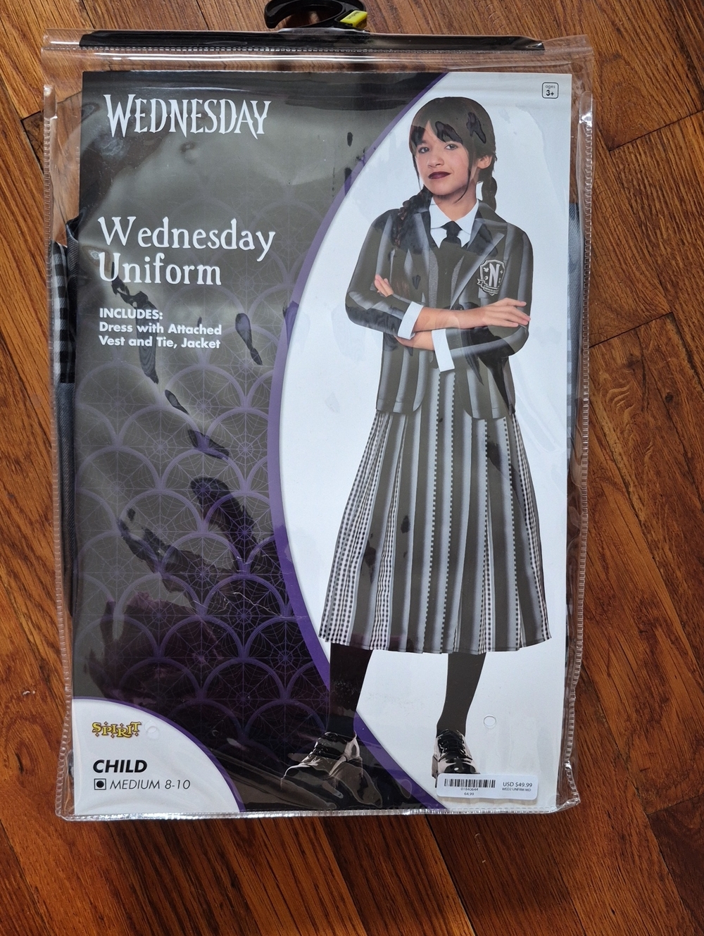 Wednesday Uniform Kids Costume - Black & Gray